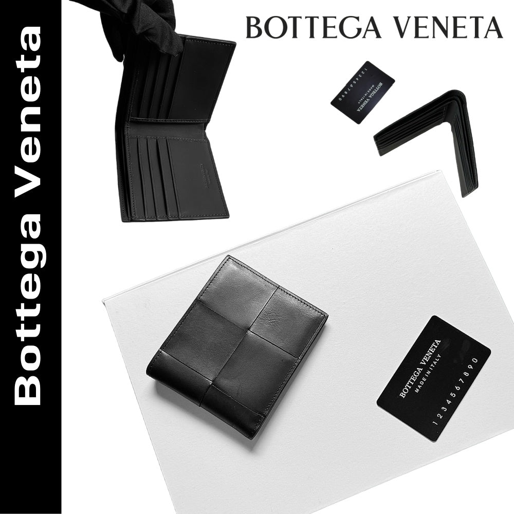 【ボッテガヴェネタ】人気★カセット 二つ折り財布  黒