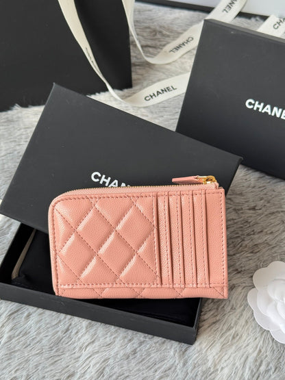 【シャネル】カードケース キャビアスキン★ショートウォレットAP3179