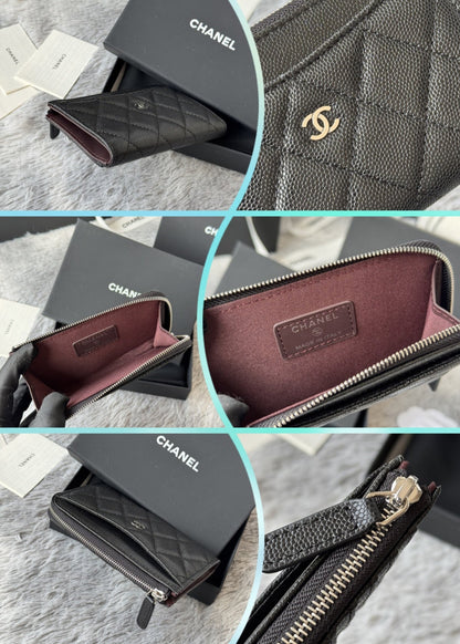 【シャネル】ミニマルな美しさ★ コイン＆カードケース ブラック AP3179