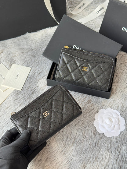 【シャネル】ミニマルな美しさ★ コイン＆カードケース ブラック AP3179