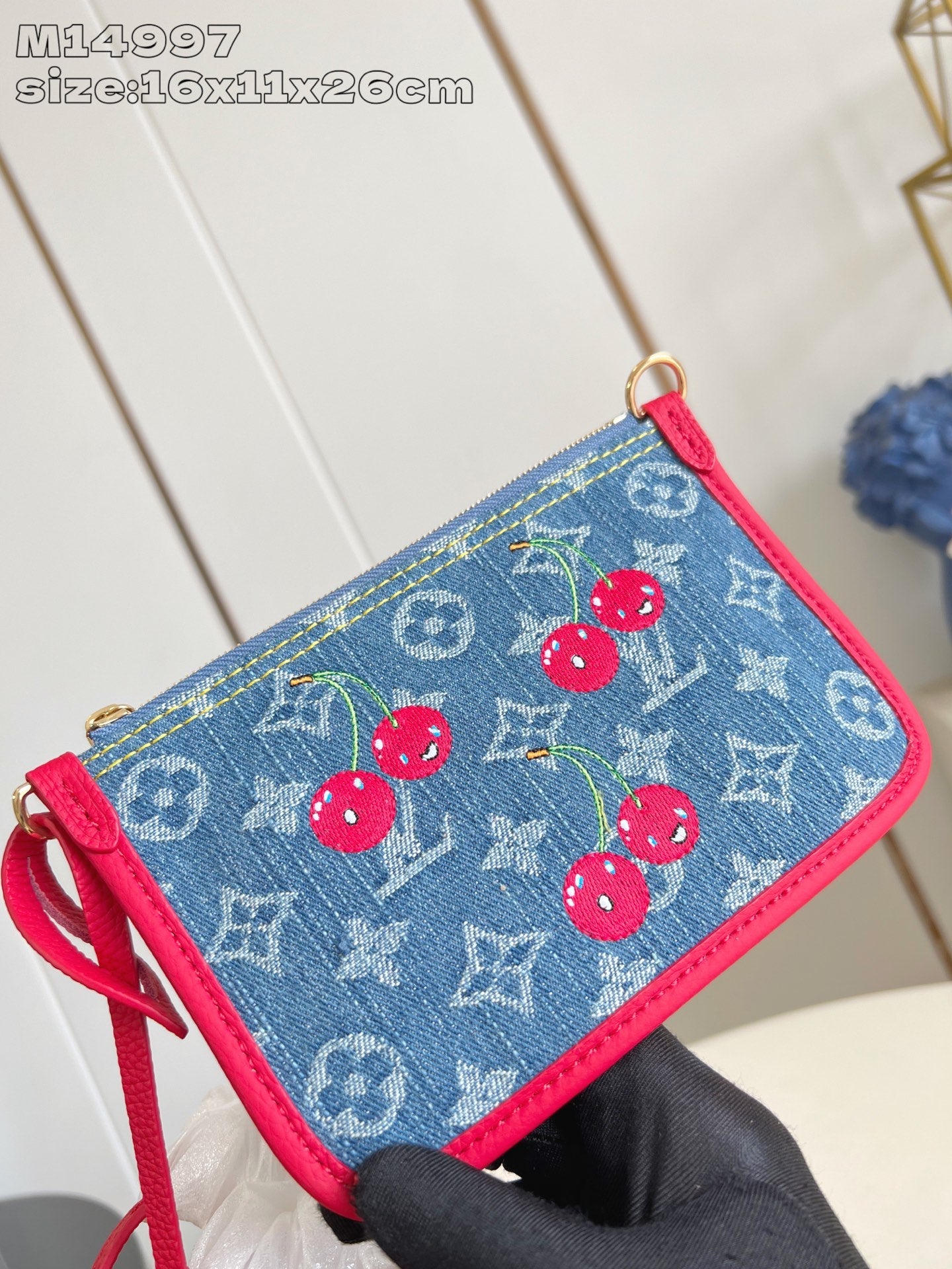 【ルイヴィトン】彩りチェリー刺繍☆ネヴァーフルBB リバーシブル